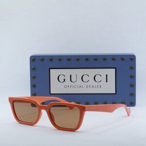 Gucci GG1539S 004 Rectangle Sunglasses - Orange/Brown